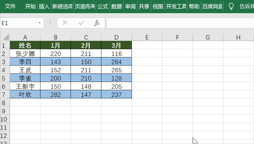 Excel快速复制表格左侧和表格上面的数据